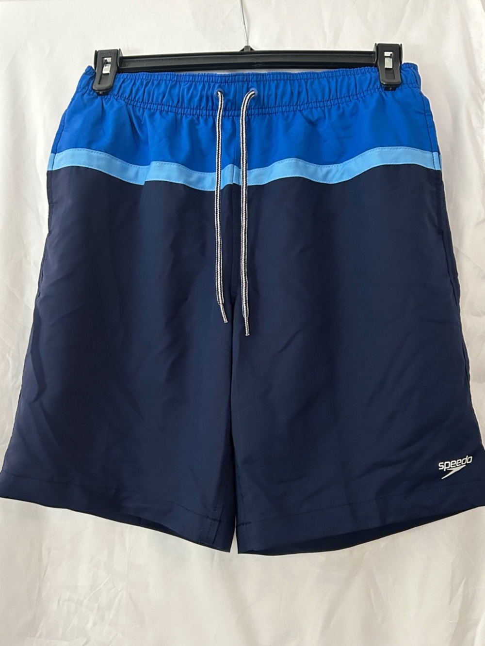 Speedo Navy Swim Shorts with Royal and Sky Blue Panels